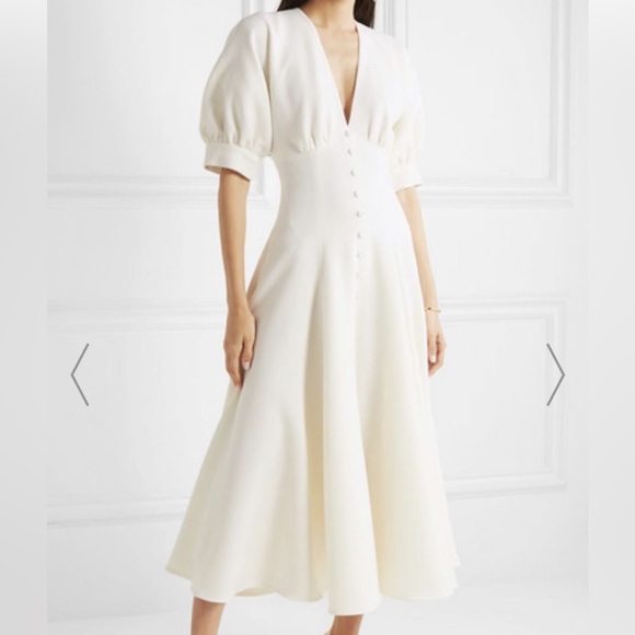 Emilia Wickstead Dresses Emilia Wickstead Bria Flared Wool Crepe